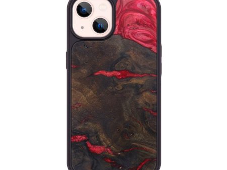 iPhone 14 Wood+Resin Phone Case - Brinley (Red, 628818) For Sale