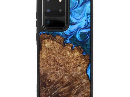 Galaxy S20 Ultra Wood+Resin Phone Case - Kala (Blue, 630725) on Sale