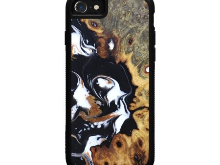 iPhone SE Wood+Resin Phone Case - Edwina (Black & White, 629502) Discount