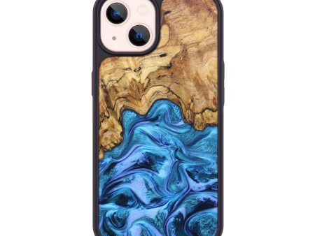 iPhone 14 Wood+Resin Phone Case - Achilles (Blue, 629475) Sale