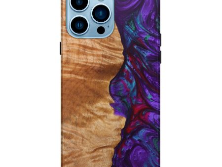 iPhone 14 Pro Max Wood+Resin Live Edge Phone Case - Christian (Purple, 626016) Online Sale