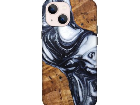 iPhone 13 mini Wood+Resin Live Edge Phone Case - Jacque (Black & White, 628016) Hot on Sale