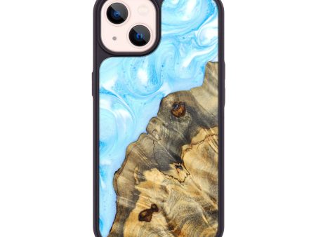 iPhone 14 Wood+Resin Phone Case - Alaiyah (Blue, 624666) on Sale