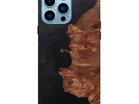 iPhone 14 Pro Max Wood+Resin Live Edge Phone Case - Jennifer (Black & White, 626637) Online