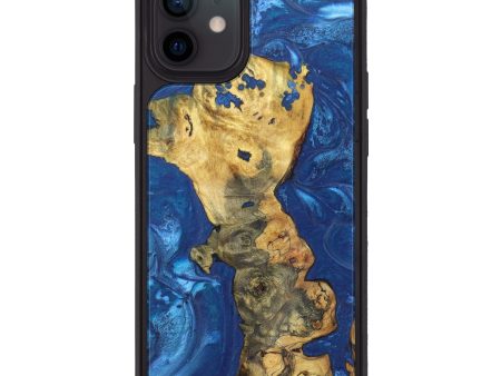 iPhone 12 Wood+Resin Phone Case - Victor (Blue, 626189) Supply