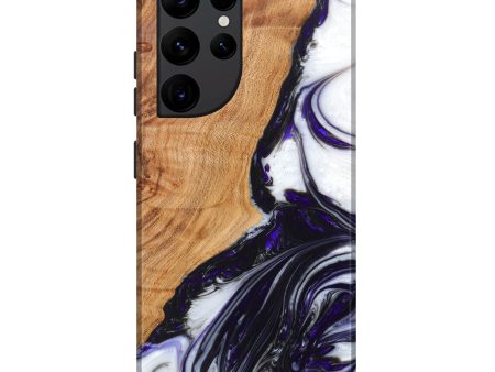 Galaxy S22 Ultra Wood+Resin Live Edge Phone Case - Kaidence (Black & White, 626021) For Discount