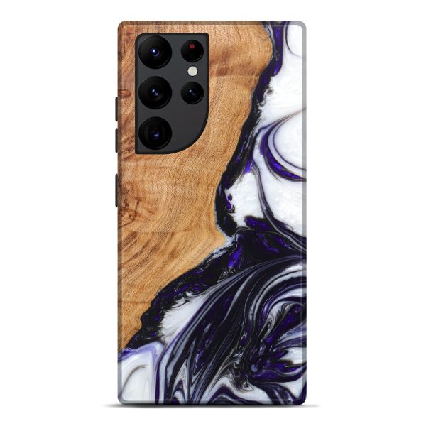 Galaxy S22 Ultra Wood+Resin Live Edge Phone Case - Kaidence (Black & White, 626021) For Discount