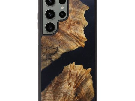 Galaxy S23 Ultra Wood+Resin Phone Case - Wendell (Black & White, 625631) on Sale