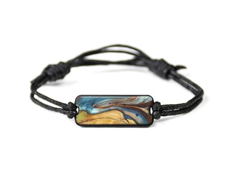 Classic Wood+Resin Bracelet - Alivia (Teal & Gold, 627911) Online