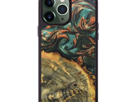 iPhone 13 Pro Max Wood+Resin Phone Case - Syncere (Green, 626517) Supply