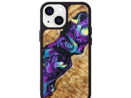 iPhone 13 mini Wood+Resin Phone Case - Adyson (Purple, 625814) For Discount