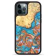 iPhone 12 Pro Max Wood+Resin Phone Case - Kenzi (Teal & Gold, 626210) Sale