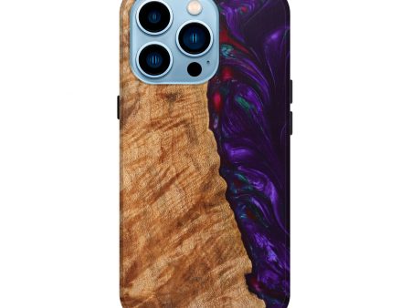 iPhone 14 Pro Wood+Resin Live Edge Phone Case - Melody (Purple, 626360) Supply