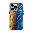 iPhone 14 Pro Wood+Resin Live Edge Phone Case - Tre (Blue, 628634) For Discount