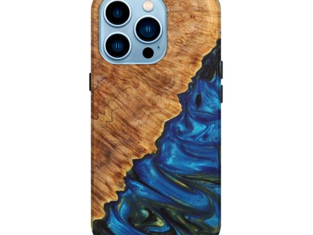 iPhone 14 Pro Wood+Resin Live Edge Phone Case - Carmine (Artist Pick, 625751) Discount