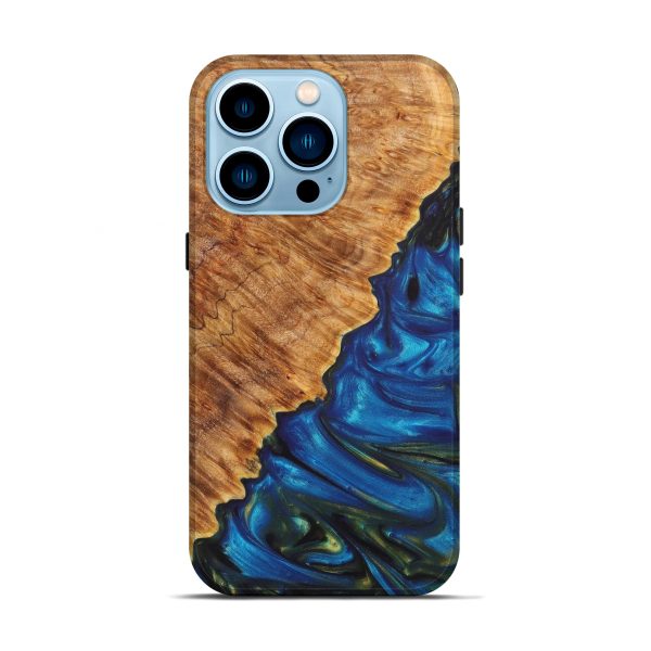 iPhone 14 Pro Wood+Resin Live Edge Phone Case - Carmine (Artist Pick, 625751) Discount