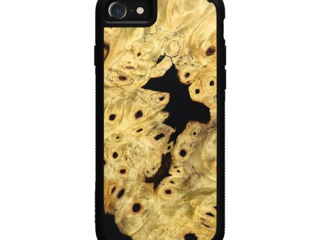 iPhone SE Wood+Resin Phone Case - Delilah (Black & White, 630263) For Sale