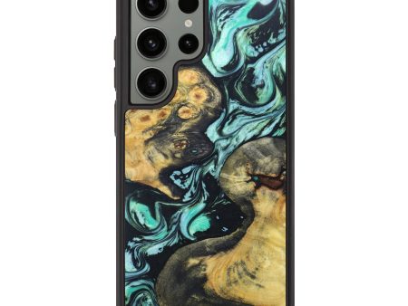 Galaxy S23 Ultra Wood+Resin Phone Case - Brylee (Green, 625742) Fashion