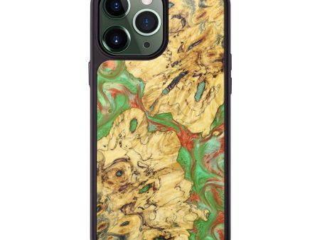 iPhone 13 Pro Max Wood+Resin Phone Case - Shanta (Green, 625731) Fashion