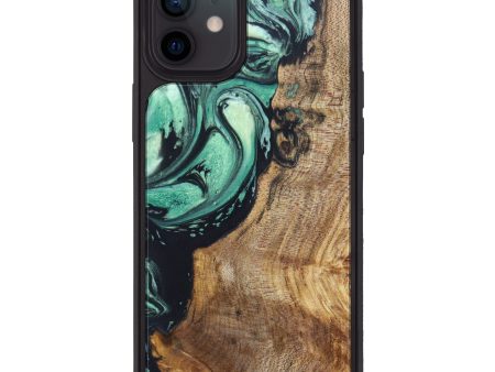 iPhone 12 Wood+Resin Phone Case - Starla (Green, 628223) For Discount