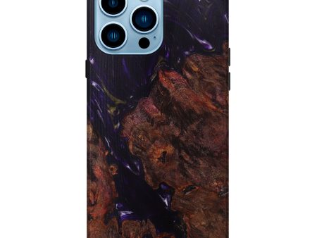 iPhone 14 Pro Max Wood+Resin Live Edge Phone Case - Siena (Purple, 626986) For Sale