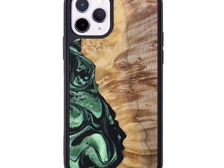 iPhone 11 Pro Wood+Resin Phone Case - Sariah (Green, 627844) For Cheap