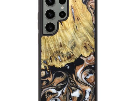 Galaxy S23 Ultra Wood+Resin Phone Case - Alesia (Black & White, 629943) For Cheap