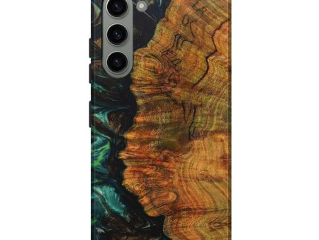 Galaxy S23 Plus Wood+Resin Live Edge Phone Case - Branson (Green, 630844) Discount