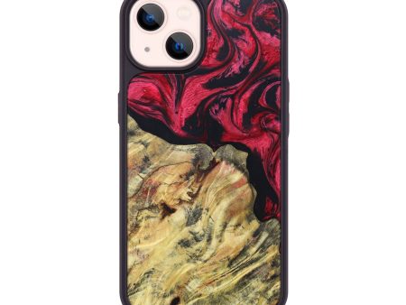 iPhone 14 Wood+Resin Phone Case - Amya (Red, 625588) For Cheap