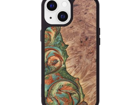 iPhone 13 Wood+Resin Phone Case - Aleia (Green, 624723) Online Hot Sale