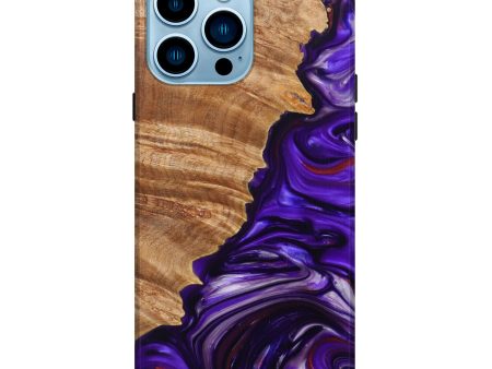 iPhone 14 Pro Max Wood+Resin Live Edge Phone Case - Elbert (Purple, 627234) Fashion