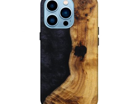 iPhone 14 Pro Wood+Resin Live Edge Phone Case - Queen (Black & White, 626656) Sale