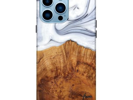 iPhone 14 Pro Max Wood+Resin Live Edge Phone Case - Saundra (Black & White, 628651) Online