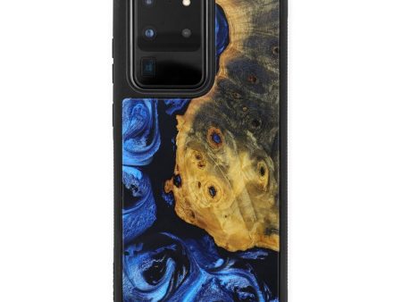 Galaxy S20 Ultra Wood+Resin Phone Case - Roger (Blue, 630871) For Cheap