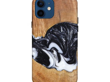 iPhone 12 Wood+Resin Live Edge Phone Case - Braiden (Black & White, 629560) Online