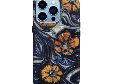 iPhone 14 Pro Wood+Resin Live Edge Phone Case - Miranda (Blue, 628011) on Sale