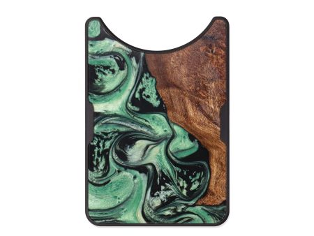 Alloy Wood+Resin Wallet - Paisley (Green, 628079) Cheap