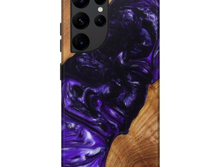 Galaxy S22 Ultra Wood+Resin Live Edge Phone Case - Roxie (Purple, 627231) For Sale