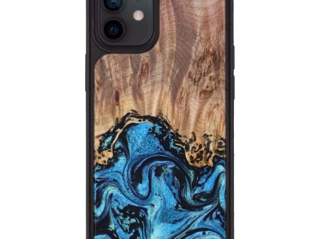 iPhone 12 Wood+Resin Phone Case - Harper (Blue, 626515) Discount