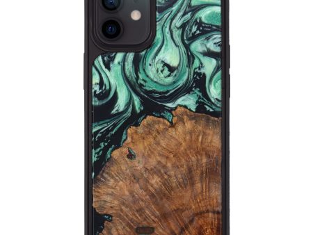 iPhone 12 Wood+Resin Phone Case - Rickey (Green, 628344) Hot on Sale