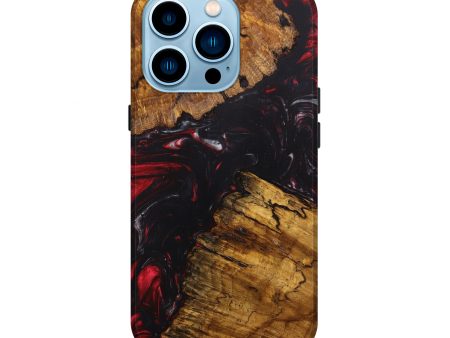 iPhone 14 Pro Wood+Resin Live Edge Phone Case - Bowie (Red, 630830) Online