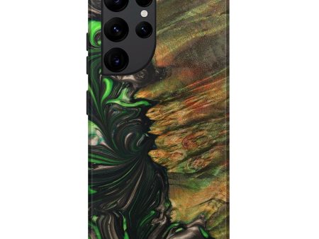 Galaxy S22 Ultra Wood+Resin Live Edge Phone Case - Roseanne (Green, 630841) Hot on Sale