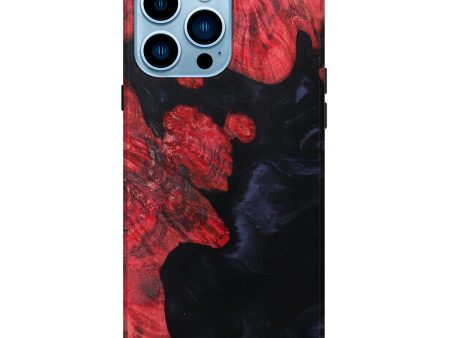 iPhone 14 Pro Max Wood+Resin Live Edge Phone Case - Kennith (Black & White, 627219) on Sale