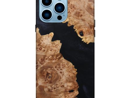 iPhone 14 Pro Max Wood+Resin Live Edge Phone Case - Kathrine (Black & White, 628002) Sale