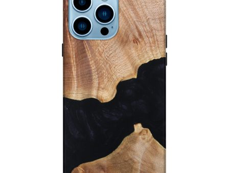 iPhone 14 Pro Max Wood+Resin Live Edge Phone Case - Keven (Black & White, 627224) Online Hot Sale