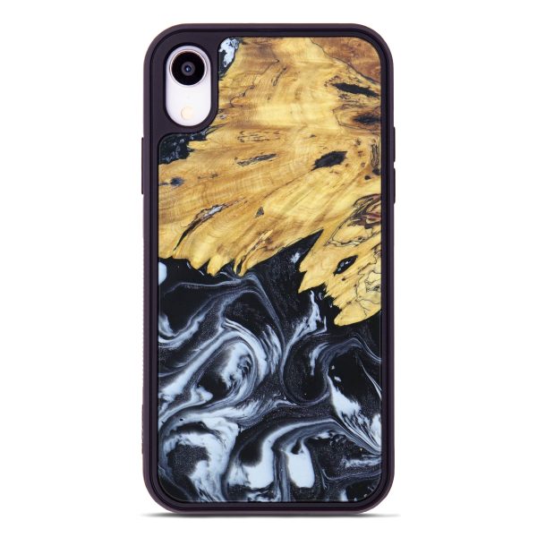 iPhone Xr Wood+Resin Phone Case - Duncan (Black & White, 627765) Discount