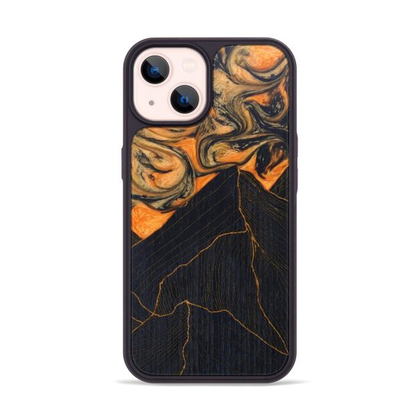 iPhone 14 Wood+Resin Phone Case - Branden (Lava, 624973) Supply