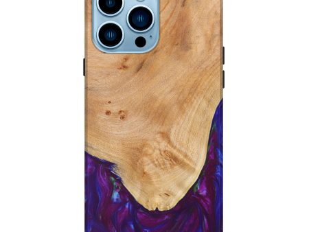 iPhone 14 Pro Max Wood+Resin Live Edge Phone Case - Kailani (Purple, 628668) For Discount