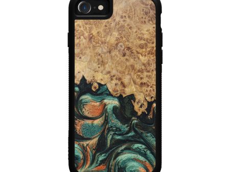 iPhone SE Wood+Resin Phone Case - Indigo (Green, 628226) Cheap