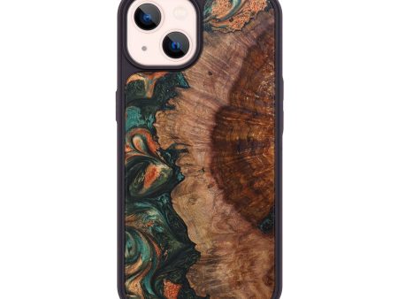 iPhone 14 Wood+Resin Phone Case - Freda (Green, 626536) Sale